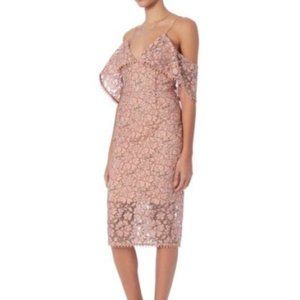 N/Nicholas Pink Basque Lace Dress